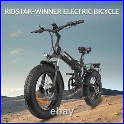 1000W 20 Fat Tire Folding Electric Mountain Bicycle Beach City EBike Selfpickup