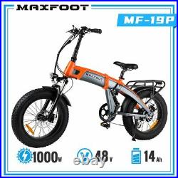 1000W Electric Folding Bike Full Suspension MaxFoot MF-19 Bicycle EBIKE 7Speeds