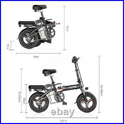 14'' Electric Bike Folding Commuter Bicycle City Ebike 48V Lithium-ion Battery