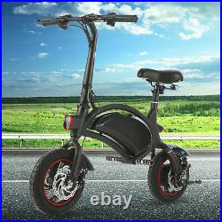 14'' Folding Electric Bicycle City bike Commuter eBike 500W Motor Black with APP