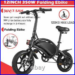 14'' Folding Electric Bicycle City bike Commuter eBike 500W Motor Black with APP'/