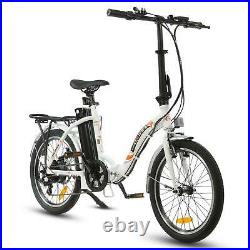 20 36V 350W White Folding Electric Bike Bicycle E City Ebike 7 Speed Litium ION