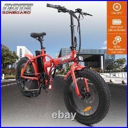 20 48V 13AH 500W Folding Electric Fat Tire Bike Beach Bicycle City Ebike