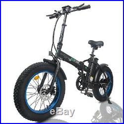 20 48V 13AH 500W Folding Electric Fat Tire Bike Beach Bicycle City Ebike LCD