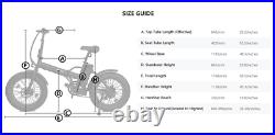 20 48V 15 AH 500W Folding Electric Fat Tire Bike Beach Bicycle City Ebike LCD
