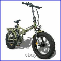 20 48V 15 AH 500W Folding Electric Fat Tire Bike Beach Bicycle City Ebike LCD