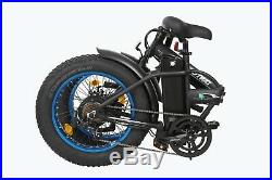20 500W 36V 7 Speed Folding Electric Bicycle E Bike Fat Tire Lithium Battery