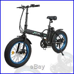 20 500W 36V 7 Speed Folding Electric Bicycle E Bike Fat Tire Lithium Battery