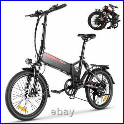20 500W Electric Bike, 48V Mountain Bicycle 7-Speed Folding EBike for Adults