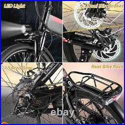 20 500W Electric Bike, 48V Mountain Bicycle 7-Speed Folding EBike for Adults