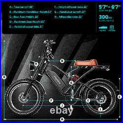 20'' Electric Bike 1000w Motor 25AH Battery 30MPH Fat tire Ebike