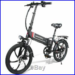 20 Electric Folding Mountain Bike Bicycle 350W 48V 7 Speeds LCD Moped E-Bike US