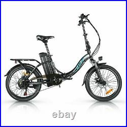 20 Electric city Bike Folding Bicycle eBike 36V Li-Battery 7 Speed 20MPH 350W