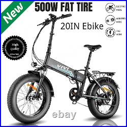 20'' Fat Tire Electric Bike 500W Folding Ebike Commuter City Electric Bicycle