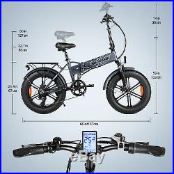 20 Fat Tire Electric Snow Mountain Bicycle Beach Folding E-Bike 500W with 7 Speed