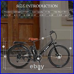 2024 E-Bike 26 Electric Bike for Adults 500W Motor City Bicycle Commuter Ebike