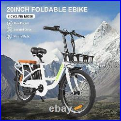 20Electric Bike 250W Dual Disc Brake Ebike for Female, City Electric Bikes White