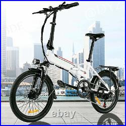 20IN Folding Electric Bike City Ebike 36V Removable Lithium-Ion Battery 7Speed