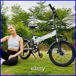 20IN Folding Electric Bike City Ebike 36V Removable Lithium-Ion Battery 7Speed