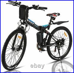 21-Speed Folding Electric Mountain Bike Adults 26 E-Bike+Removable Battery es04