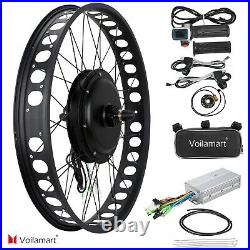 26 1000W 48V Electric Bicycle Ebike Fat Tire Motor Conversion Kit Front Wheel