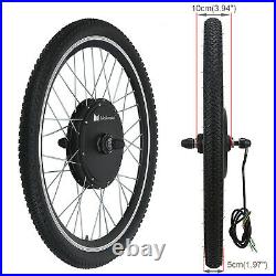 26'' 1000W Electric Bike Motor Conversion Kit Ebike Cycling Front Wheel withRack
