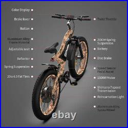 26 1500W Electric Bike 48V 15AH Removable Lithium Battery Fat Tire Ebike Adults