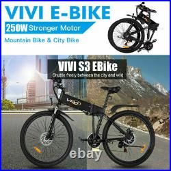 26'' 350W Folding Mountain Bike Electric Bicycle 20Mph Commuter Adults Ebike-US