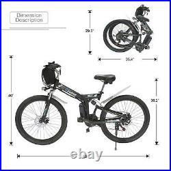 26 48V 1000W Electric Folding Bike Mountain Bicycle 21-Speed Cycling EBike