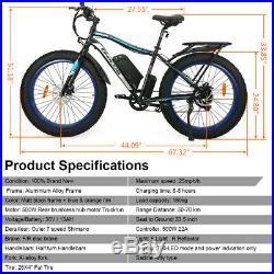 26 500W 13AH Fat Electric Bicycle Snow Beach LCD Ebike 7 Speed Lithium Battery