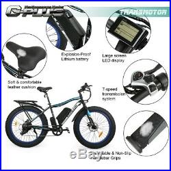 26 500W 13AH Fat Electric Bicycle Snow Beach LCD Ebike 7 Speed Lithium Battery
