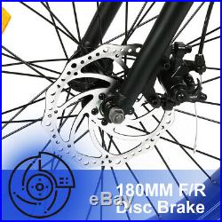 26 500W 13AH Orange Fat Tire Electric Bicycle Mountain Snow Beach EBike 7 Speed
