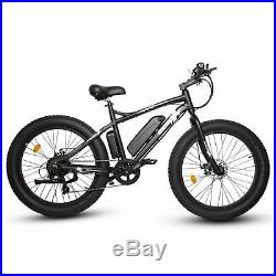 26 500W 36V Black Electric Fat Tire Mountain Snow Bicycle Beach E Bike LCD
