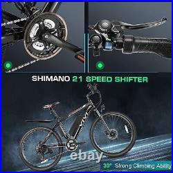 26 500W Electric Bike Mountain Bicycle EBike SHIMANO 21Speed Commuter City Bike