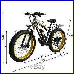 26''500W Electric Bike Snow Beach E-Bike Fat Tire 21-Speed 36V Lithium Battery