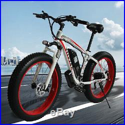26''500With350W 36V Electric Snow Mountain E-Bike Bicycle 21Speed SHIMANO Fat Tire
