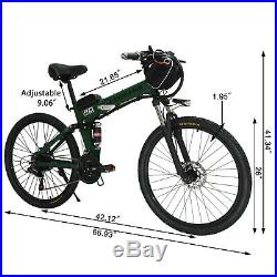 26''500With350W 36V Electric Snow Mountain E-Bike Bicycle 21Speed SHIMANO Fat Tire