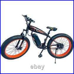 26 750W 36V Black Electric Fat Tire Mountain Snow Bicycle Beach E Bike LCD