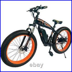 26 750W 36V Electric Fat Tire Mountain Snow Bicycle Beach EBike LCD Orange