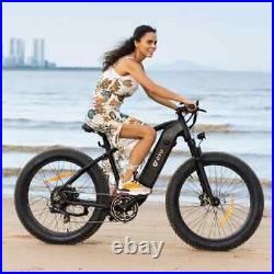 26 750W Electric Bike Mountain Bicycle Fat Tire Ebike 28 mph 7 Speed for Adults