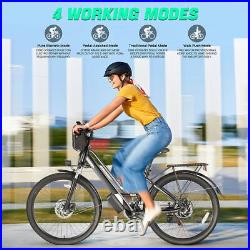 26 Adult Electric Bike, 500W 48V Mountain Bicycle Shimano EBike with Rear Rack^