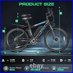 26 Adults Electric Bike 500W 48V Mountain Bicycle 22MPH EBike with Li-Battery