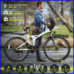 26 Adults Folding Electric Bike, Mountain Bicycle 500W City 20mph Commute Ebike#