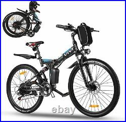 26'' Electric Bicycle Folding Ebike 350W Battery 21-Speed Mountain/City Bike NEW