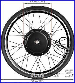 26 Electric Bicycle Rear Wheel 48V 1000With1500W Ebike Hub Motor Conversion Kit