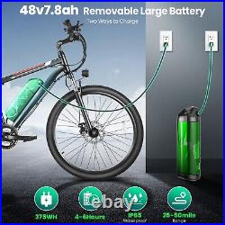 26 Electric Bike 500W 48V Cruiser eBike Adults 21Speed Commuting Bicycle Travel