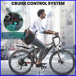 26 Electric Bike 500W 48V Cruiser eBike Adults 21Speed Commuting Bicycle Travel