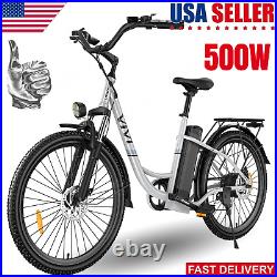 26'' Electric Bike 500W Commute Bicycle with Removeable Li Battery Manned Ebike-US