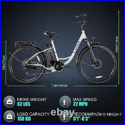26'' Electric Bike 500W Commute Bicycle with Removeable Li Battery Manned Ebike-US