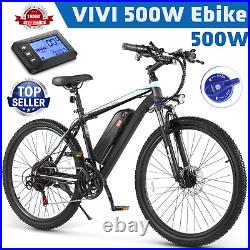 26'' Electric Bike 500W Mountain Bicycle Commute Adults Ebike 21-Speed 22MPH^US